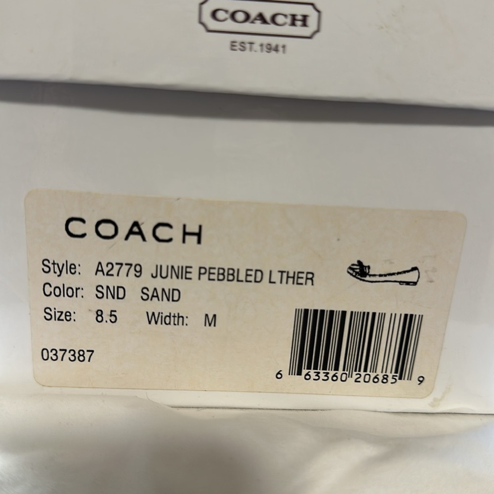 Coach sand color leather flats, size 8.5 - Picture 5 of 5